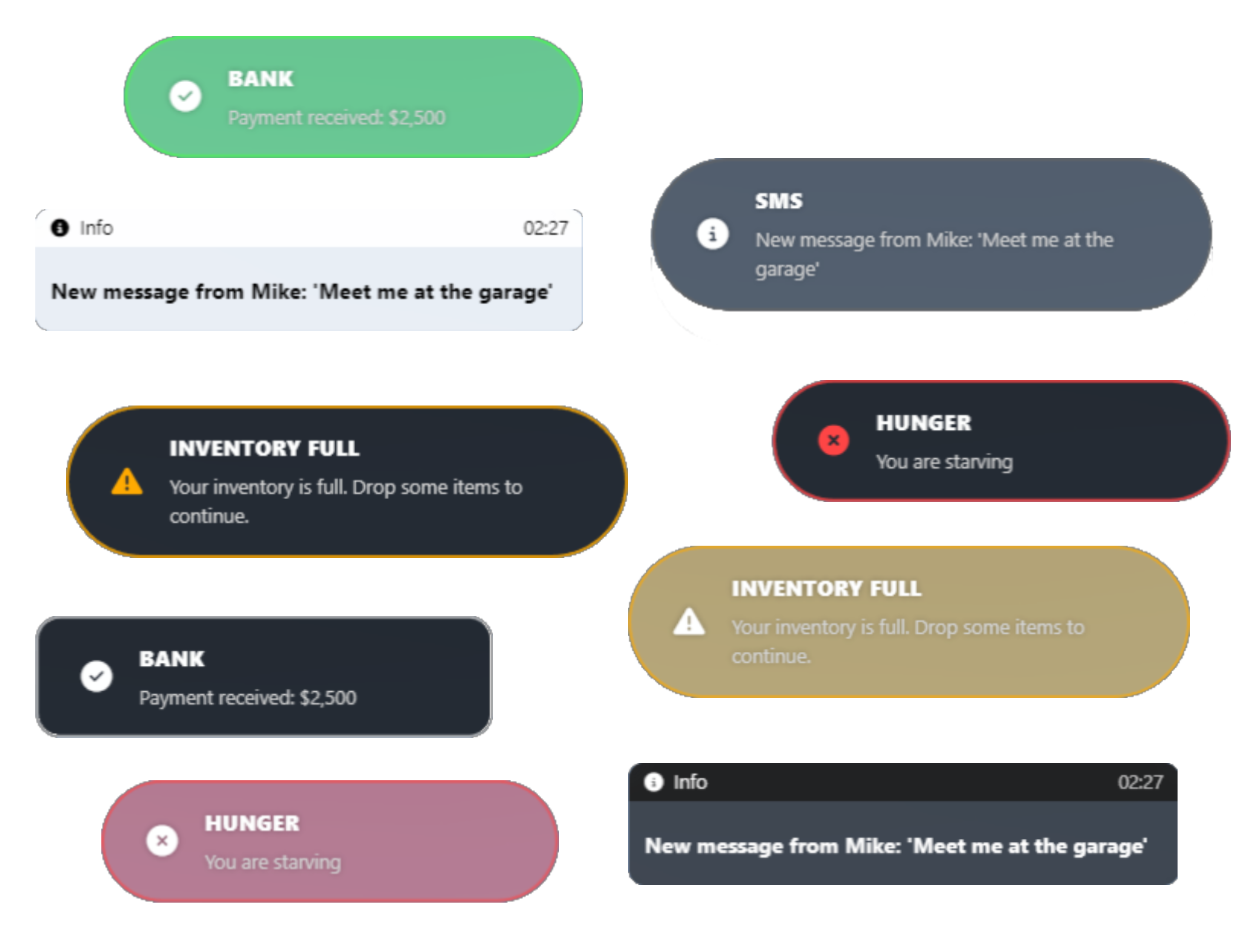 Ejemplos de notificaciones